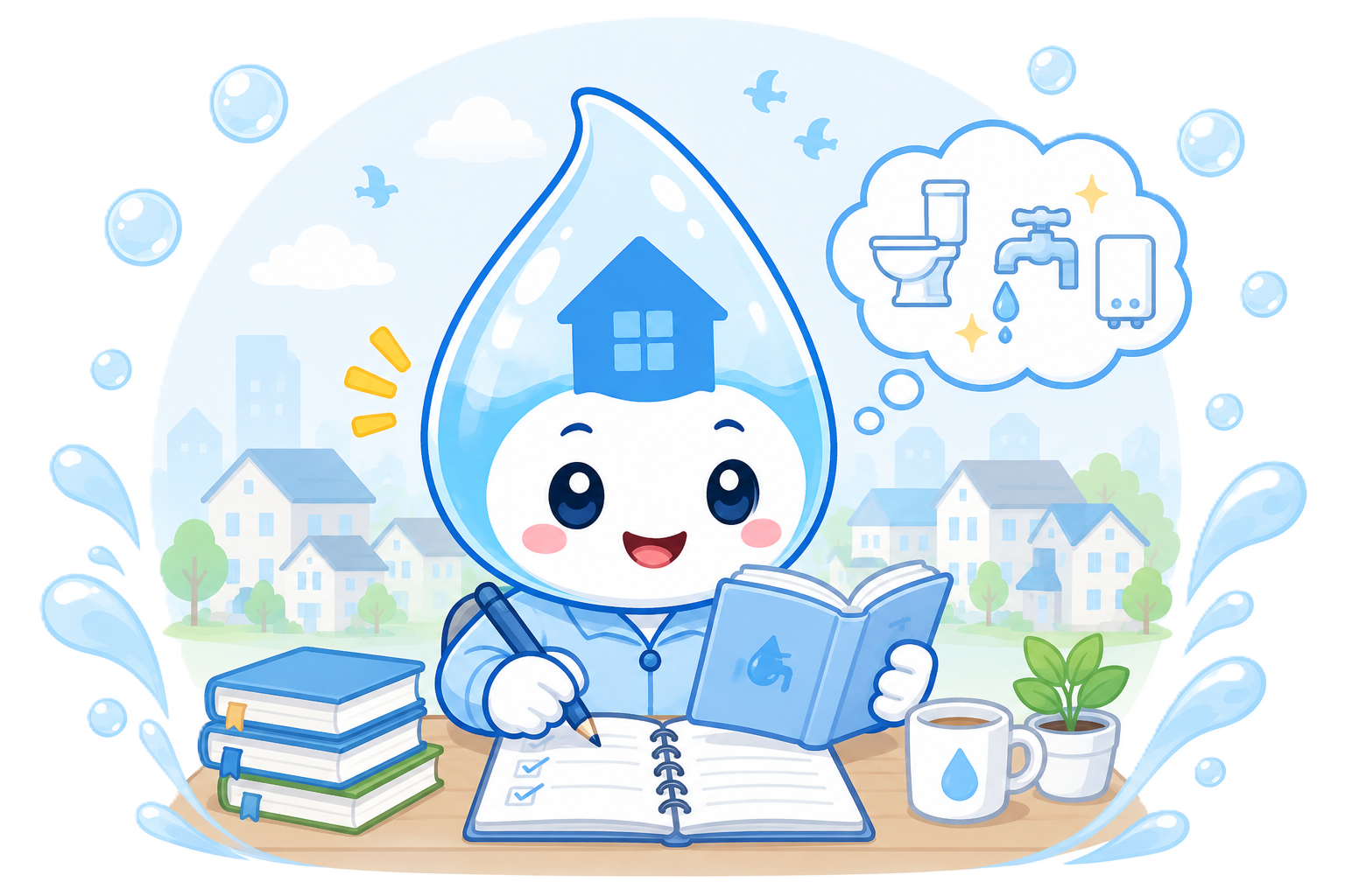 勉強中のキャラクター